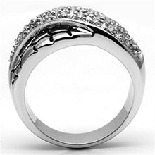 3W037 - Brass Ring Rhodium Women AAA Grade CZ Clear