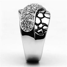 3W037 - Brass Ring Rhodium Women AAA Grade CZ Clear