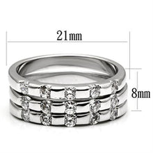 3W038 - Brass Ring Rhodium Women AAA Grade CZ Clear