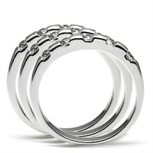 3W038 - Brass Ring Rhodium Women AAA Grade CZ Clear