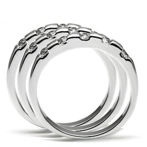 3W038 - Brass Ring Rhodium Women AAA Grade CZ Clear
