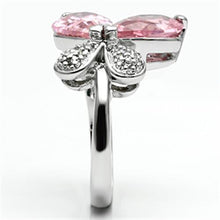 3W051 - Brass Ring Rhodium Women AAA Grade CZ Rose
