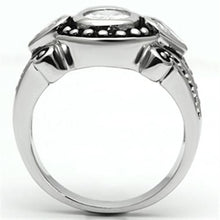 3W056 - Brass Ring Rhodium Women AAA Grade CZ Clear