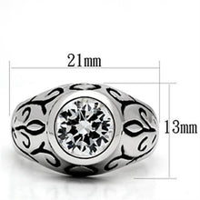 3W057 - Brass Ring Rhodium Women AAA Grade CZ Clear