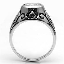 3W057 - Brass Ring Rhodium Women AAA Grade CZ Clear