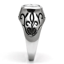 3W057 - Brass Ring Rhodium Women AAA Grade CZ Clear