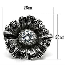 3W060 - Brass Ring Rhodium Women AAA Grade CZ Clear