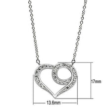 3W075 - Rhodium Brass Necklace with AAA Grade CZ  in Clear