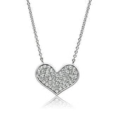 3W076 - Rhodium Brass Necklace with AAA Grade CZ  in Clear