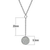 3W077 - Brass Necklace Rhodium Women AAA Grade CZ Clear