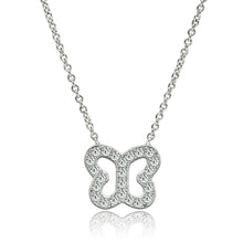 3W078 - Brass Necklace Rhodium Women AAA Grade CZ Clear