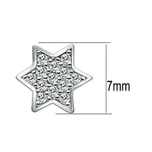 3W092 - Brass Earrings Rhodium Women AAA Grade CZ Clear