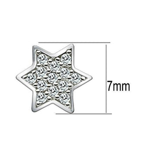 3W092 - Brass Earrings Rhodium Women AAA Grade CZ Clear