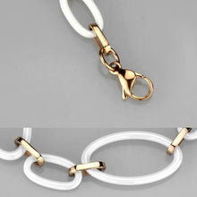 3W1004 - Stainless Steel Bracelet IP Rose Gold(Ion Plating) Women Ceramic White