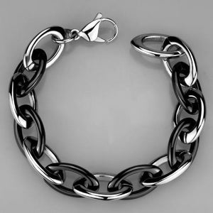 3W1009 - Stainless Steel Bracelet High polished (no plating) Women Ceramic Jet