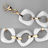 3W1010 - Stainless Steel Bracelet IP Rose Gold(Ion Plating) Women Ceramic White
