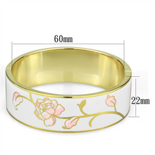 3W1017 - White Metal Bangle Gold Women Epoxy White