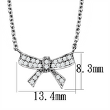 3W1028 - Brass Chain Pendant Rhodium Women AAA Grade CZ Clear