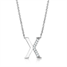 3W1030 - Brass Chain Pendant Rhodium Women AAA Grade CZ Clear