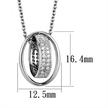 3W1032 - Brass Chain Pendant Rhodium Women AAA Grade CZ Clear
