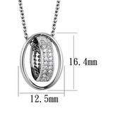 3W1032 - Brass Chain Pendant Rhodium Women AAA Grade CZ Clear