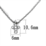 3W1037 - Brass Chain Pendant Rhodium Women AAA Grade CZ Clear
