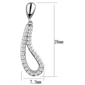3W1044 - Brass Earrings Rhodium Women AAA Grade CZ Clear