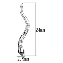 3W1051 - Brass Earrings Rhodium Women AAA Grade CZ Clear