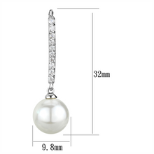 3W1059 - Brass Earrings Rhodium Women Synthetic White