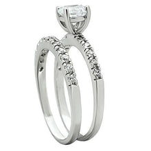 3W105 - Brass Ring Rhodium Women AAA Grade CZ Clear