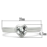 3W107 - Brass Ring Rhodium Women AAA Grade CZ Clear