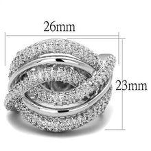 3W1081 - Brass Ring Rhodium Women AAA Grade CZ Clear