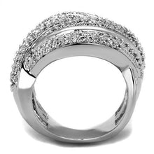 3W1081 - Brass Ring Rhodium Women AAA Grade CZ Clear