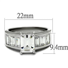 3W1086 - Brass Ring Rhodium Women AAA Grade CZ Clear