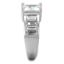 3W1086 - Brass Ring Rhodium Women AAA Grade CZ Clear
