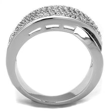 3W1089 - Brass Ring Rhodium + Ruthenium Women AAA Grade CZ Black Diamond