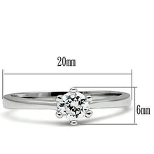 3W109 - Brass Ring Rhodium Women AAA Grade CZ Clear