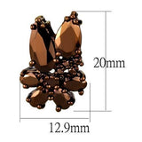 3W1107 - Brass Earrings IP Coffee light Women AAA Grade CZ Light Coffee