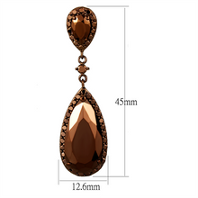 3W1110 - Brass Earrings IP Coffee light Women AAA Grade CZ Light Coffee