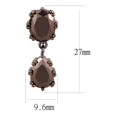 3W1121 - Brass Earrings IP Coffee light Women AAA Grade CZ Light Coffee