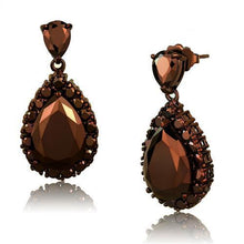 3W1134 - Brass Earrings IP Coffee light Women AAA Grade CZ Light Coffee