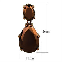 3W1135 - Brass Earrings IP Coffee light Women AAA Grade CZ Light Coffee