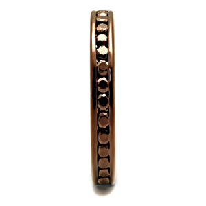 3W1137 - Brass Ring IP Coffee light Women AAA Grade CZ Brown