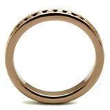 3W1139 - Brass Ring IP Rose Gold(Ion Plating) Women AAA Grade CZ Metallic Light Gold