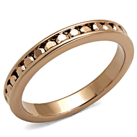 3W1139 - Brass Ring IP Rose Gold(Ion Plating) Women AAA Grade CZ Metallic Light Gold