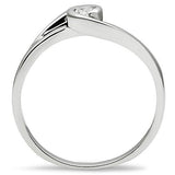 3W114 - Brass Ring Rhodium Women AAA Grade CZ Clear