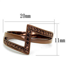 3W1162 - Brass Ring IP Coffee light Women AAA Grade CZ Light Coffee