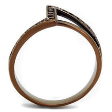 3W1162 - Brass Ring IP Coffee light Women AAA Grade CZ Light Coffee