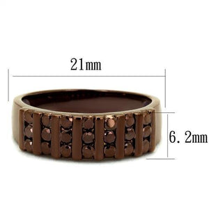 3W1164 - Brass Ring IP Coffee light Women AAA Grade CZ Light Coffee