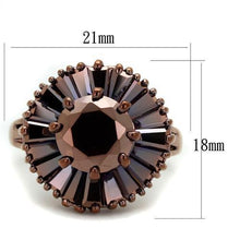 3W1167 - Brass Ring IP Coffee light Women AAA Grade CZ Light Coffee